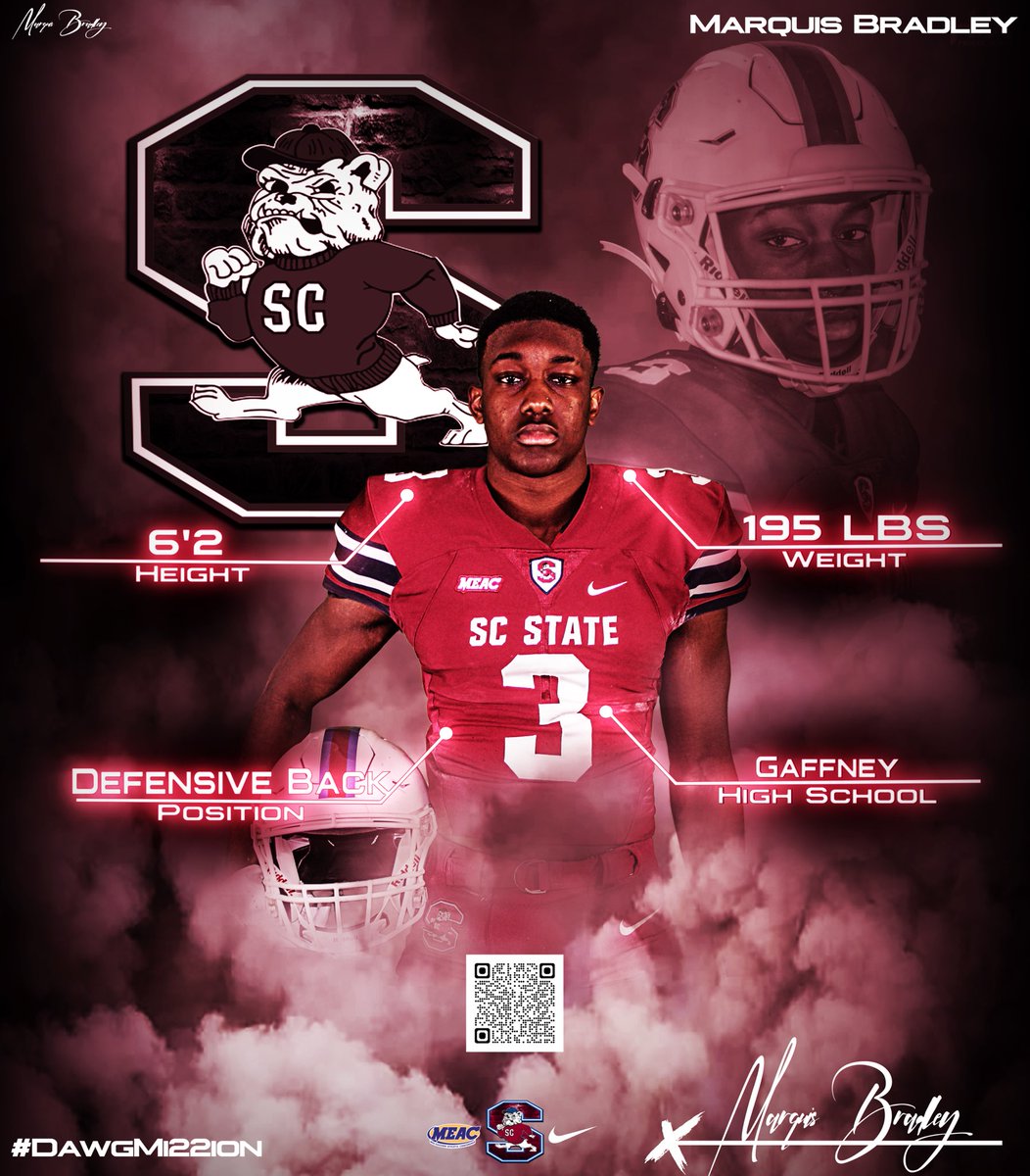 Bulldog Nation Welcome Marquis Bradley to the Family. A complete list of all signees will be released upon completion of Signing Day. #wearescstate