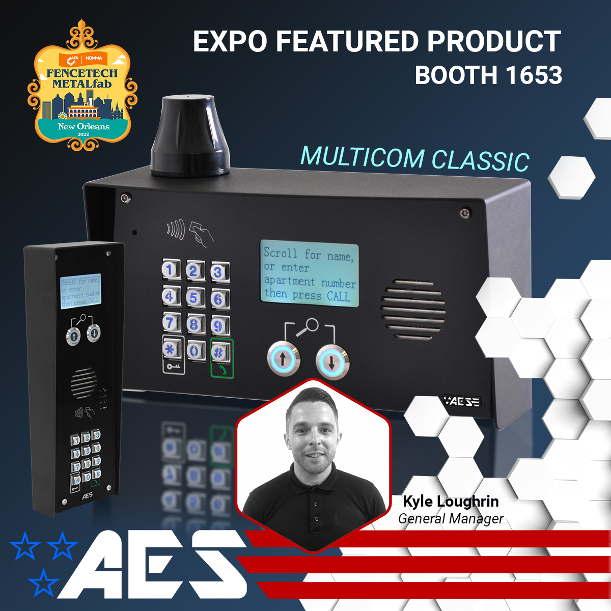 AesUsa's tweet photo. Meet Kyle Loughrin our General Manager at FenceTech this year. @americanfenceassociation Flying over from our HQ in Northern Ireland heโs a must even if its to talk heritage!
#fencetech #AESUSA #fencesoftware #fence #fencebuilding #americanrealestate #AFAAssociationAwards https://t.co/v8zSoAf5Cf