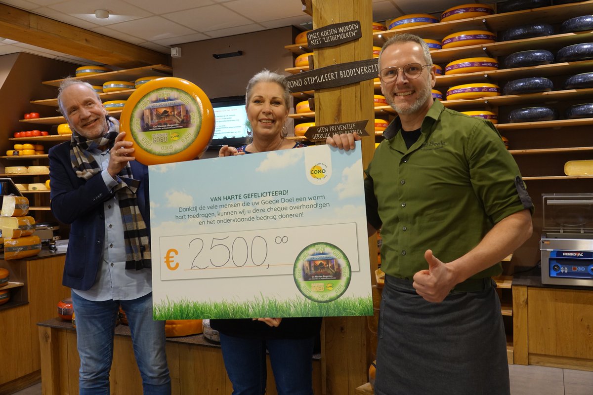 🧀 We kunnen het bijna niet geloven! Wat heeft de sponsoractie van Kaasspeciaalzaak Ed Boele - waarbij de afgelopen 1,5 jaar van elke verkochte kilo rijp belegen sponsorkaas één euro voor DNR apart werd gelegd - een prachtig bedrag opgeleverd! Dankjulliewel! ❤️