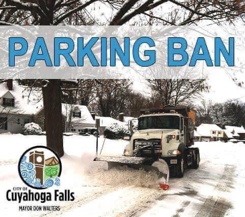 Due to the anticipated severity of the incoming winter weather event, a citywide parking ban has been issued in the City of Cuyahoga and will be in effect beginning TODAY, February 2, at 10:00 p.m. and will remain until Saturday, February 5, 2022, at 10:00 a.m.
