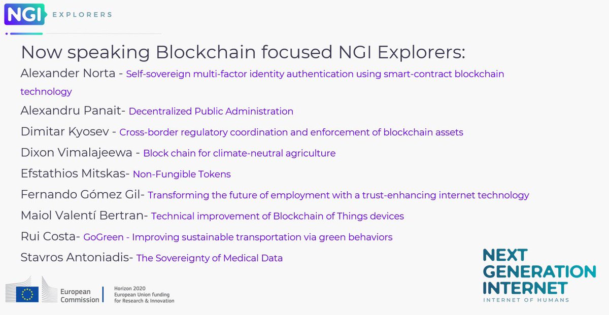 Our NGI Explorers focused on #blockchain are presenting their projects and outstanding results, while being evaluated by a top-notch and well rounded jury for the ending award ceremony 🏆

Best of luck for the future!
<a href="/NGI4eu/">NGI4eu</a>