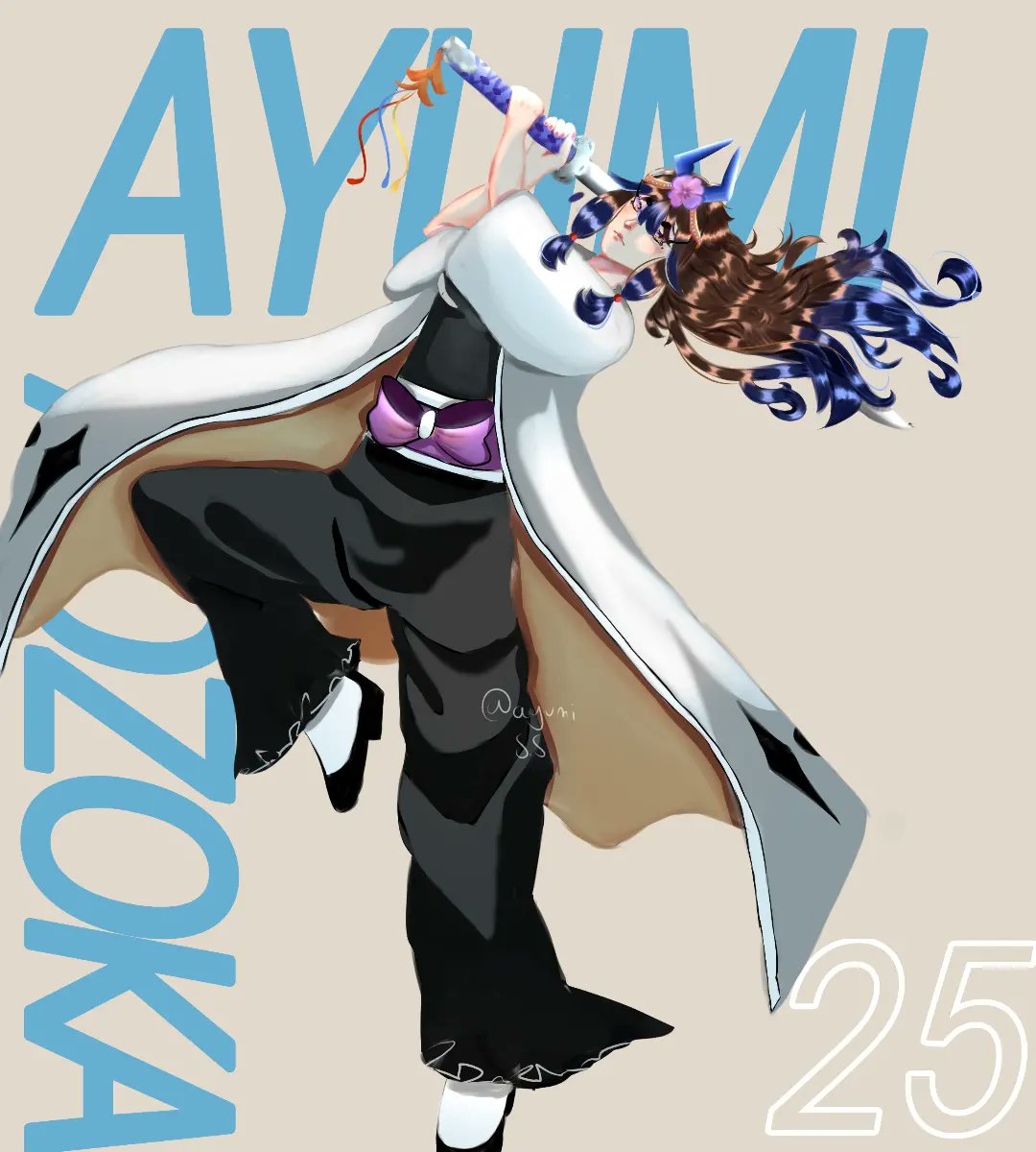 a__ayumi_'s tweet photo. Decided to do the calendar trend! 
🌸
Name: Aozoka Ayumi
Age: Old Enough
Race: Soul
Birthday: October 25th
Species: Visored
Affiliation:  Soul Society
Profession: Shinigami
Rank: Captain
Squad : 9th Division
#BLEACH #bleachoc #OC #OCxCanon  #9thDivision #digitalart #BLEACH_anime https://t.co/yUFroSuB5I