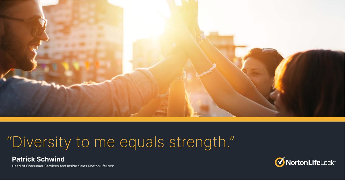 GenDigitalInc's tweet photo. NortonLifeLock’s Head of Consumer Services and Inside Sales, Patrick Schwind, reflects on diversity, privilege, and being an ally in this blog post: https://t.co/vcaelKL2FG #DEI #TeamNortonLifeLock https://t.co/82t0nhcFUD