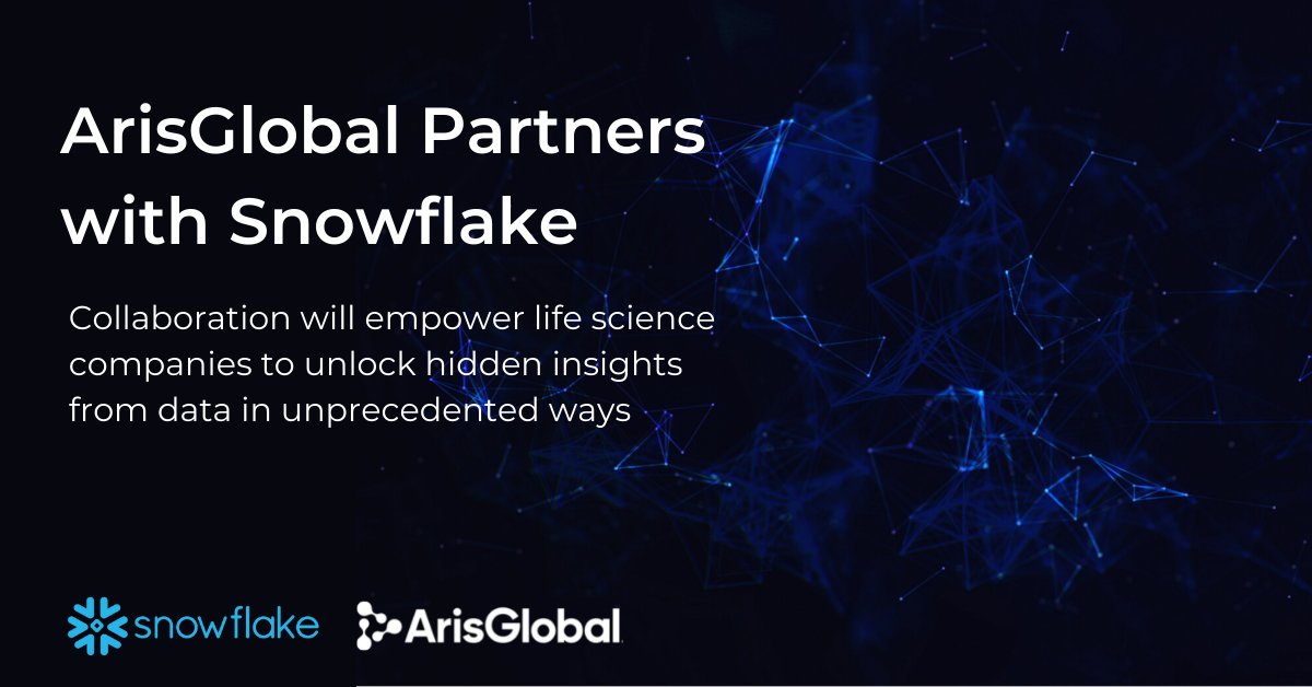 Working_Pat's tweet photo. The new partnership between @ArisGlobal and @Snowflake can drive tighter, more cohesive data analysis across the #lifesciences industry to unlock #datainsights that can empower superior decision making and achieve breakthroughs faster. https://t.co/ngMWnJQDfg https://t.co/iHqC80ELGj