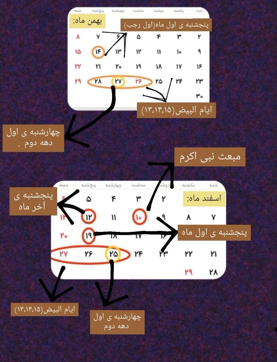 A__mhd's tweet photo. هرچند روزه‌ی همه‌ی رجب و شعبان توصیه شده ولی یه روزایی واسه خدا باارزش تره.
روزای باارزش: https://t.co/psOdIpTpIn