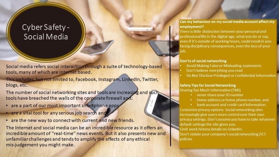 Cyber Safety: Social Media Do's and Dont's. #Cybersafety #socialmedia