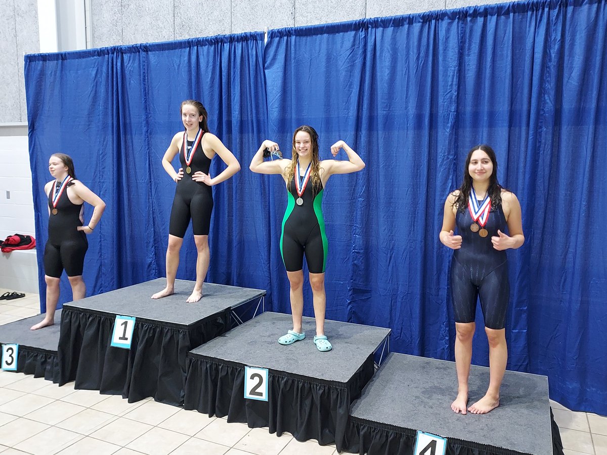 All 4 event medalist, Parker Sanborn! Medly relay, 100 fly, 200 free relay, and 100 back! Great job!