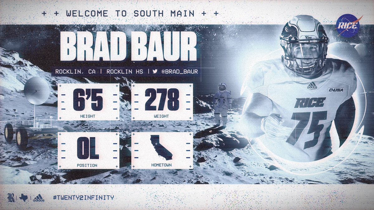 RiceFootball's tweet photo. Welcome aboard, @Brad_Baur !
#GoOwls👐 x #Twenty2Infinity https://t.co/lqVYISgRHO