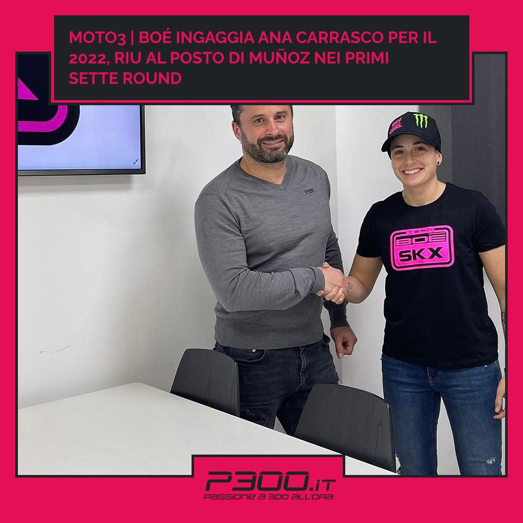 P300it's tweet photo. Moto3 | BOÉ ingaggia Ana Carrasco per il 2022, Riu al posto di Muñoz nei primi sette round

✏ di Matteo Gaudieri
📄 https://t.co/v8ITJceBDb

#AnaCarrasco #BOESKX #DavidMunoz #GerardRiu #moto3 https://t.co/pNhOCXU6Pb