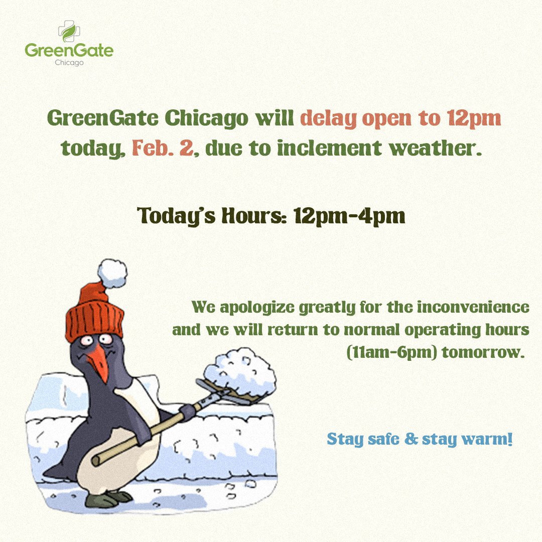 ❄️ Heads up, everyone! Our hours have changed today due to the snow. If coming to see us or traveling at all, please stay safe and stay warm! We look forward to seeing you. ☃️