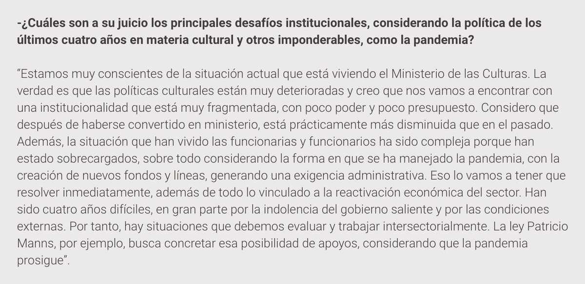 info_navarro's tweet photo. “Después de haberse convertido en ministerio, la institucionalidad está mas disminuida que en el pasado, muy fragmentada, con poco poder y poco presupuesto”. 

“Han sido cuatro años difíciles, en gran parte por la indolencia del gobierno saliente y por las condiciones externas”. https://t.co/q40zc5gdIm