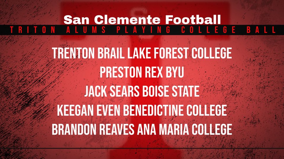Triton Football (@tritonfootball) on Twitter photo We are honored to add <a href="/EthanRooney4/">Ethan Rooney</a> to an impressive list of 25 Tritons not only playing at the college level but also the @nfl. San Clemente has a proud tradition of helping players achieve their college and professional dreams while also winning on the field 🏆#onetownoneteam We are honored to add <a href="/EthanRooney4/">Ethan Rooney</a> to an impressive list of 25 Tritons not only playing at the college level but also the @nfl. San Clemente has a proud tradition of helping players achieve their college and professional dreams while also winning on the field 🏆#onetownoneteam