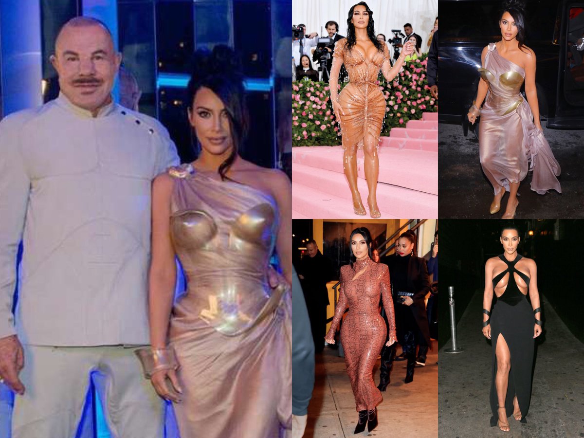 KimKSocial's tweet photo. From Givenchy to Balmain, Mugler and Balenciaga. Kim has given us so many good fashion eras! Can you pick a favorite? https://t.co/hbMjgXUTpK