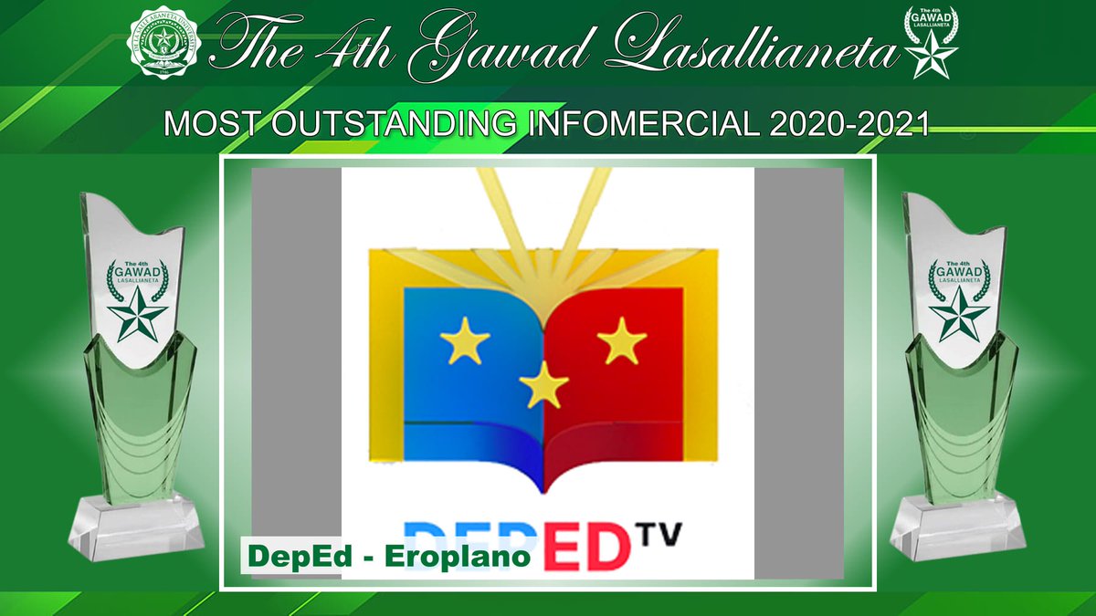CONGRATULATIONS to the following Kapuso programs and personalities for grabbing their respective awards for the 4th Gawad Lasallianeta Awards! 🏆

#4thGawadLasallianetaAwards