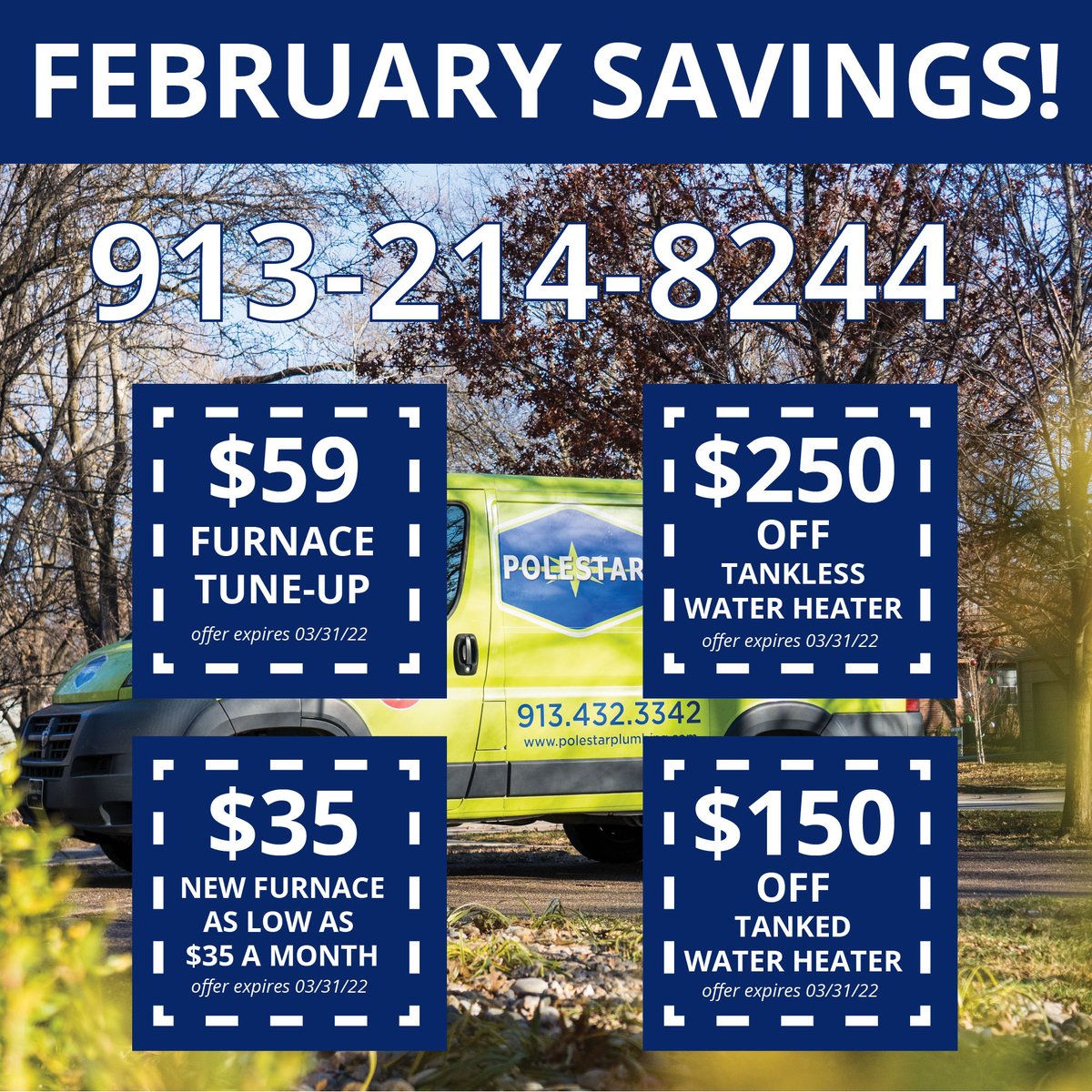 PolestarKC's tweet photo. It may be cold outside, but our February specials are HOT!!! Call or text today at (913) 214-8244 for more information. Don't forget to ask about our Polestar Family Membership Plan for peace of mind at just $18 per month. Stay warm KC!

#kansascity #hvac #plumbing #staysafe https://t.co/tcfQ7xhfuV