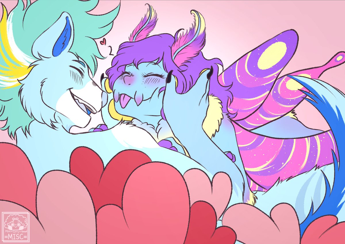 misscurlyheadMI's tweet photo. Couple art for @PegalaTheMoth and @AveDirax !! Thank you so much!! 🙈💕💕💕 

#art #furry #ValentinesDay #YCH https://t.co/Ap836ei4Fp https://t.co/562AWwBjoZ