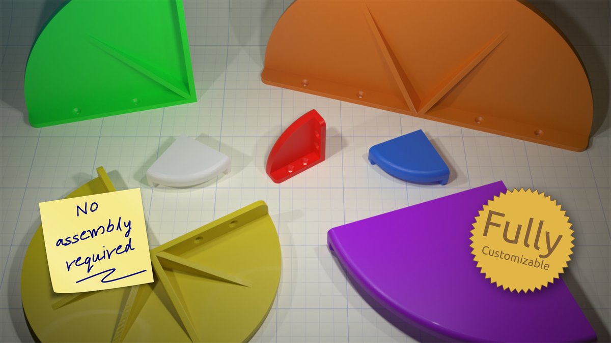 code_and_make's tweet image. A fully customizable, 3D printable corner shelf. Our latest, free design on @Thingiverse: thingiverse.com/thing:5229226 #3dprinted #3dprinting #thingalert