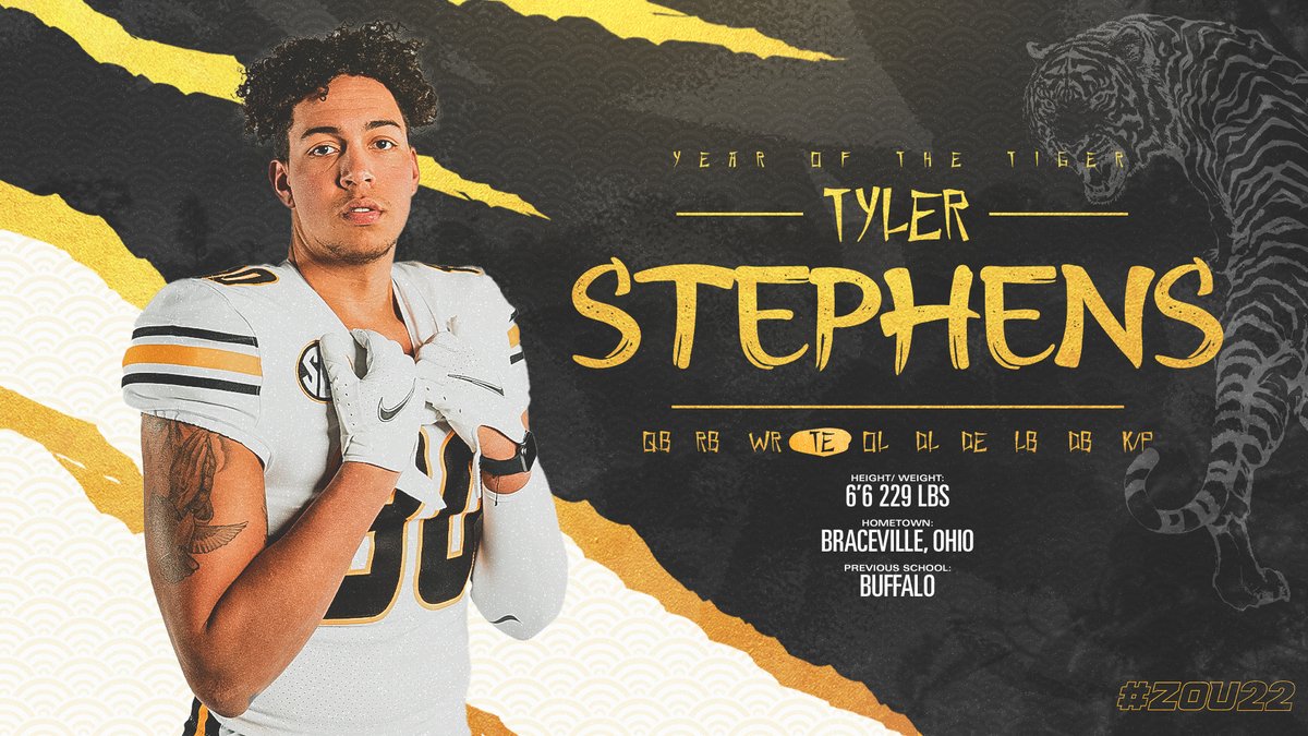 MizzouFootball's tweet photo. And another one ... Welcome @TylerStephens80!
#Zou22 x #MIZ 🐯🏈 https://t.co/7ApdP0Iu60