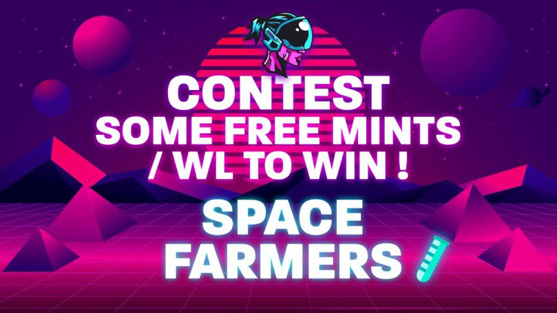 Bientot la sortie de @SpaceFarmerP2E 
 🎁Giveaway 1 free mint + 3 WL 

 🧪RT + Follow 
 🧪Tag 3 amis
 🧪Rejoins le discord 

discord.com/invite/spacefa…

  🚨TAS 48h
  🍀Bonne chance à tous !