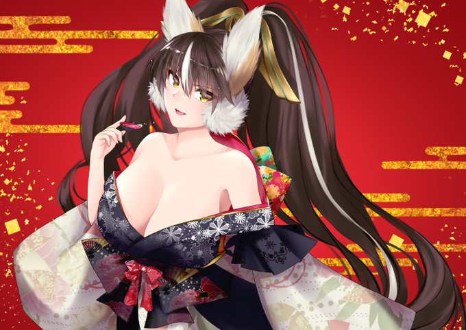 skeb 着物な妲己さん 旧正月風 