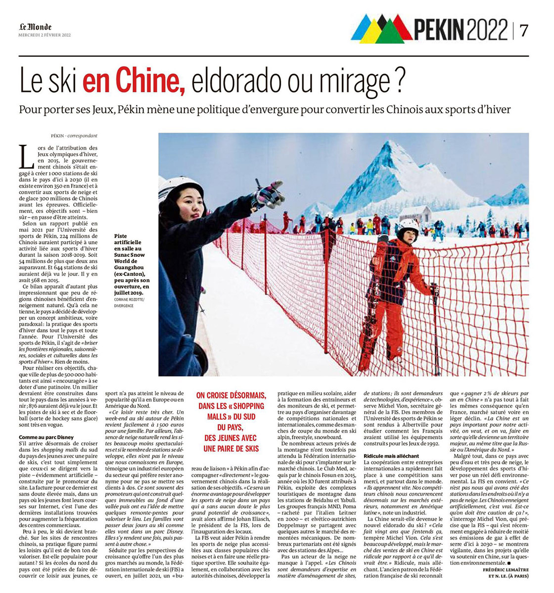 Le ski en Chine, une pratique incroyablement non-écologique !
Parution Le Monde 02.02.2022
#Chine #Ski #Pekin2022 @DivergenceImages