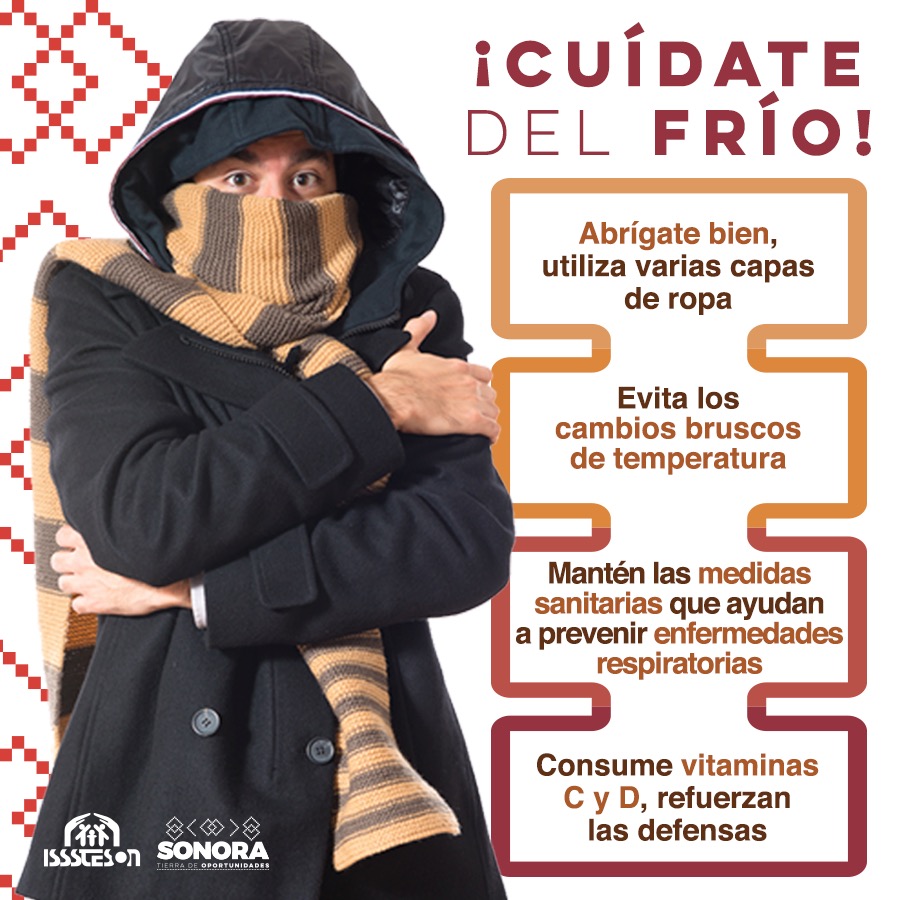 IssstesonGob's tweet photo. ¡Cuídate del frío!
Atiende las recomendaciones y así puedes prevenir enfermedades respiratorias y otras complicaciones de salud.
#RescatemosAlIsssteson https://t.co/6OFw5BxmAe