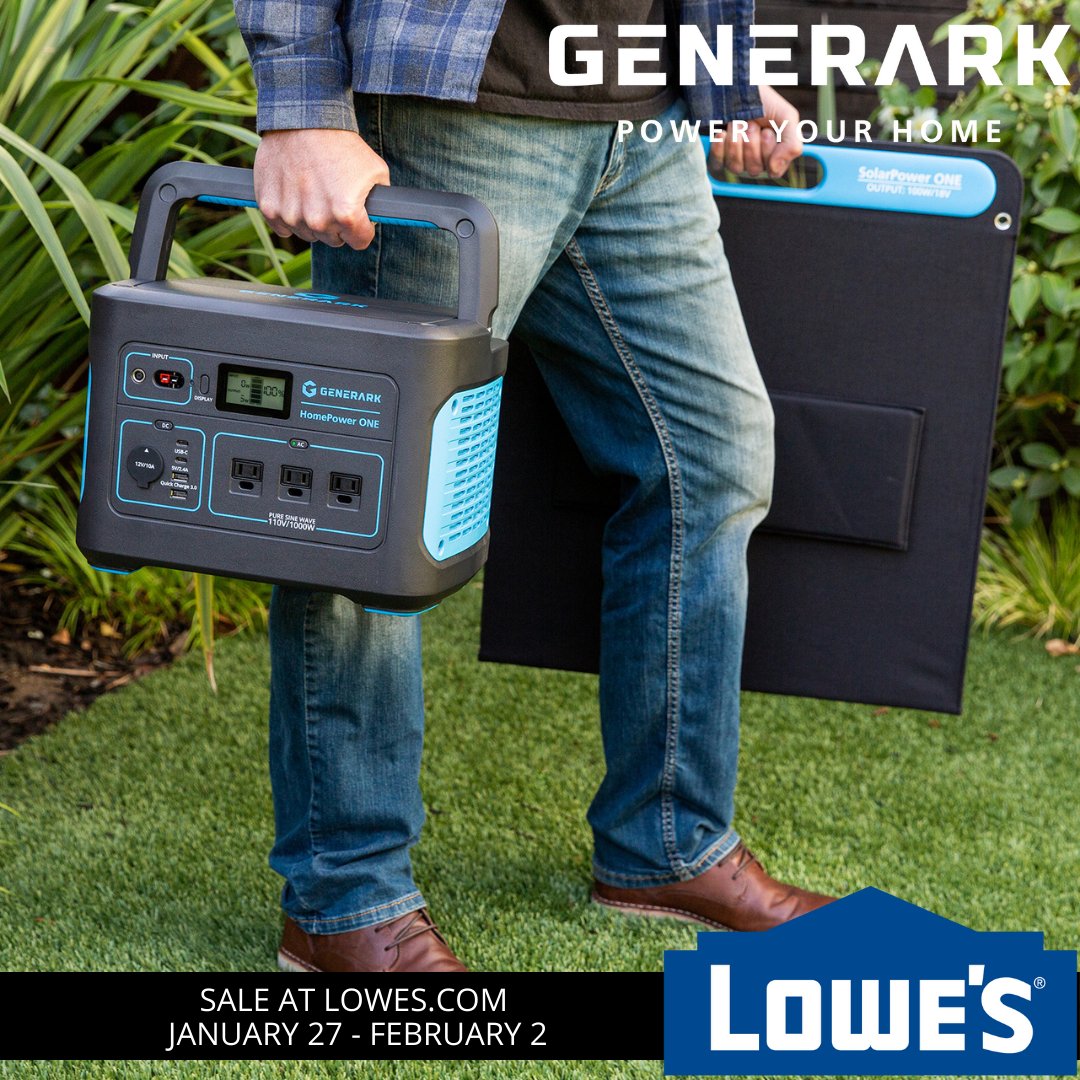 geneversepower's tweet image. Today is the last day to shop the Generark Sale on Lowes.com!
Take advantage of the Generark Solar Generator at $1369, originally $1499!
#generark #generator #generarkpower #homepowerone #solarpowerone #homepower2 #solarpower2 #emergencyprep #lowes #shoplowes