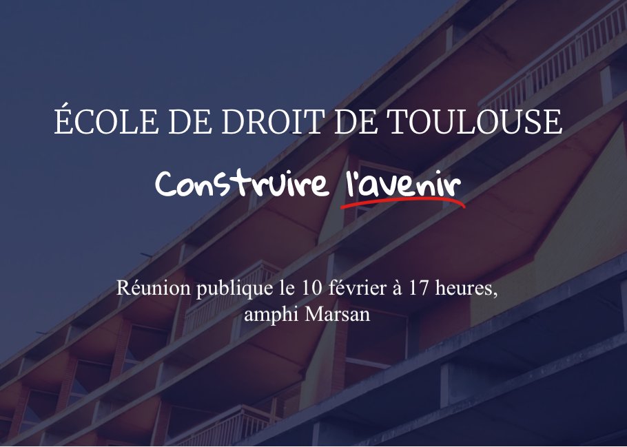AvenirDroit's tweet photo. Réunion publique le 10 février à 17 heures, amphi Marsan à destination de toute la communauté de la Faculté (enseignants-chercheurs, personnels administratifs, étudiantes et étudiants)

Nous vous attendons afin de vous présenter nos propositions et d'en débattre ! https://t.co/ZrNpjZH3Vd