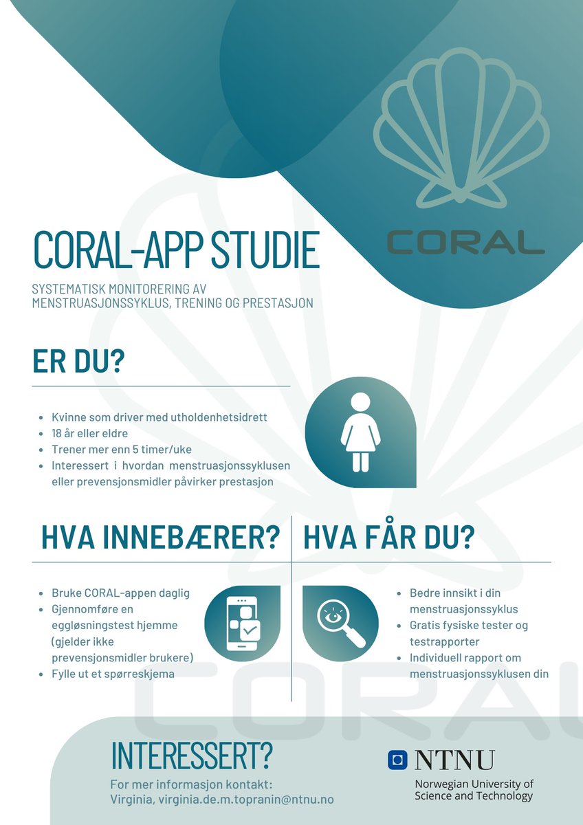 Vil du hjelpe oss med å utvikle et verktøy som skal optimalisere treningsresponser hos kvinnelige utøvere, legge til rette for utdanning hos mosjonister, idrettsutøvere og trenere, samt forbedre kommunikasjon om menstruasjonssyklusen og prevensjon?!? Ta gjerne kontakt!