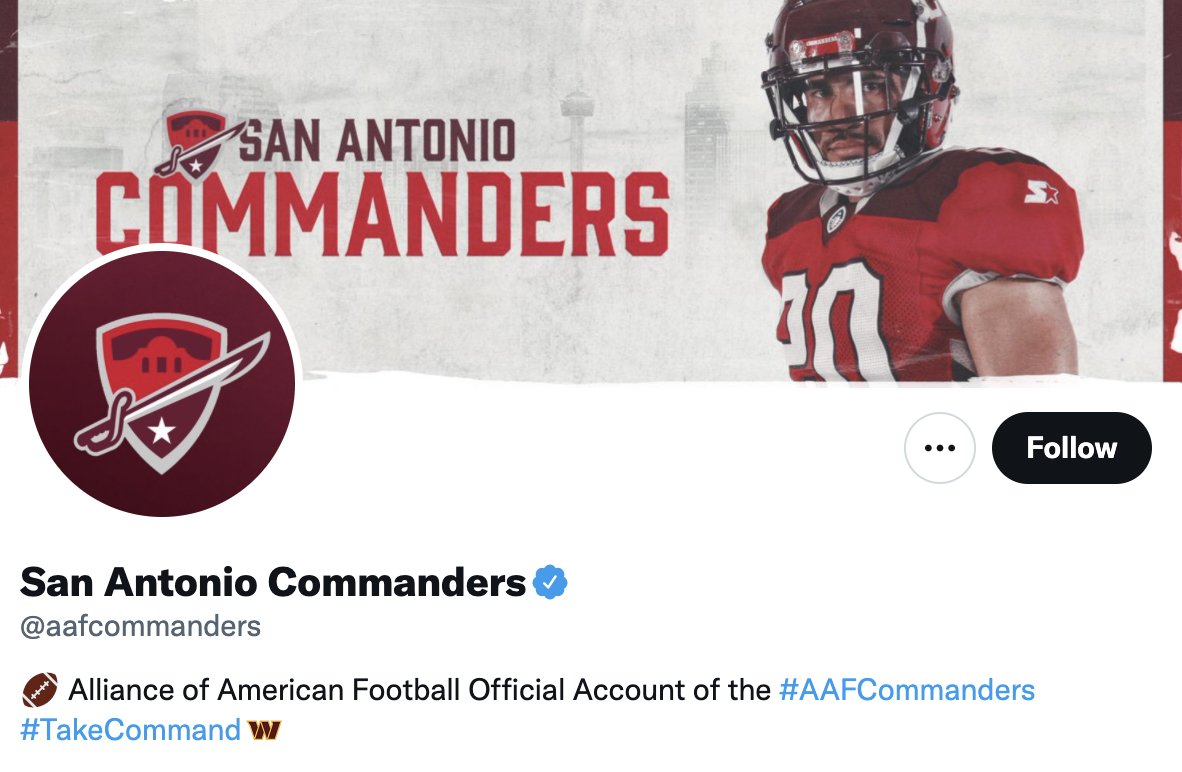 rjochoa's tweet image. As if Washington couldn't have botched the name enough-

They literally stole their motto from the AAF's San Antonio Commanders.

Zero originality. #TakeCommand