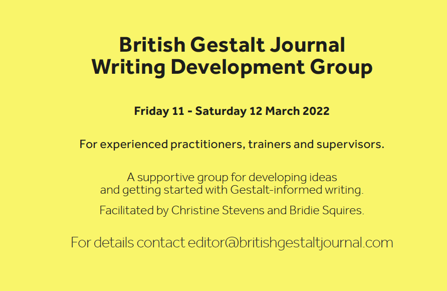 Editor_BGJ's tweet photo. Experienced practitioners, trainers and supervisors - join us for our two-day Writing Development Group on Friday 11 - Saturday 12 March. £150. Contact editor[at]https://t.co/9IxEsPwBYm for registration. 
More info:
https://t.co/e2CI1L5cXR https://t.co/jllEkXM4eC