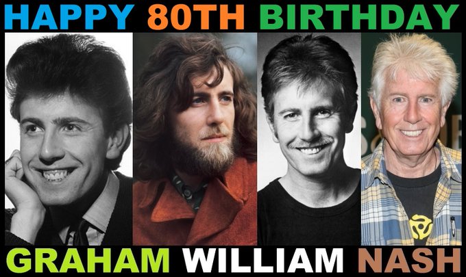 Happy 80th Birthday to Graham Nash born February 2nd 1942, A British-American singer-songwriter and musician. 
