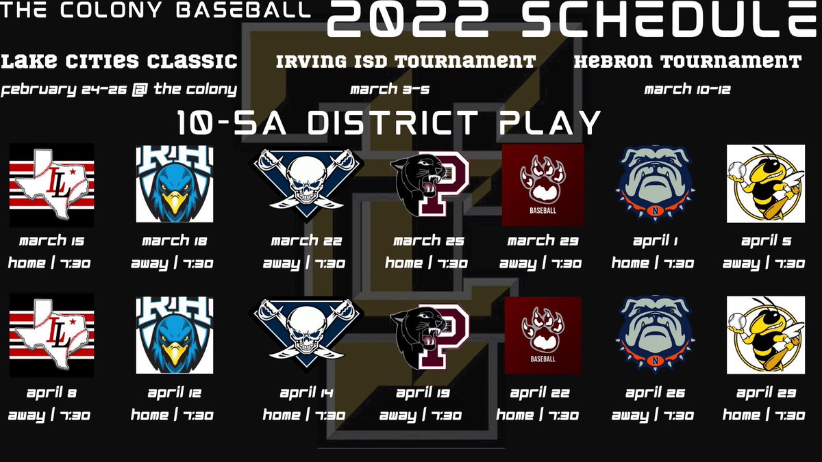 TC_cougbaseball's tweet photo. 2022 Varsity Schedule https://t.co/86r371ZlEU