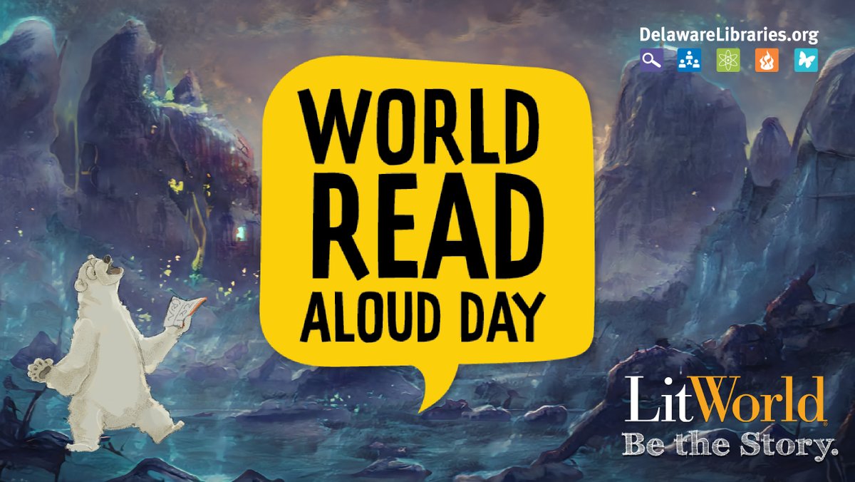 DELibraries's tweet photo. Celebrate World Read Aloud Day today with Delaware Libraries! Enjoy a special Story Time with First Lady Tracey Quillen Carney: https://t.co/kjKDCGGhqG | For more fun check out https://t.co/twUEgozCtV | #netde #UnitedWayofDelaware #DELibraries #readalouddelaware https://t.co/2DNr8LoMKo