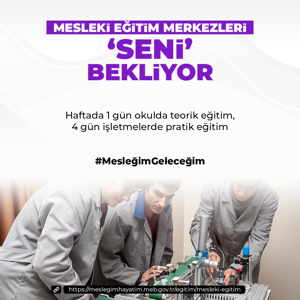 samsunmem's tweet photo. Mesleki Eğitim Merkezleri “SENİ” Bekliyor!

📍En az ortaokul mezunu herkes için kayıt imkânı
📍9, 10 ve 11. sınıf öğrencilerine asgari ücretin %30’u; 12. sınıf öğrencilerine asgari ücretin en az %50’si kadar maaş
📍33 alan, 181 meslek dalı

@tcmeb @zulkifdagli @gokhanmurat1 https://t.co/PmAw5UsMWr