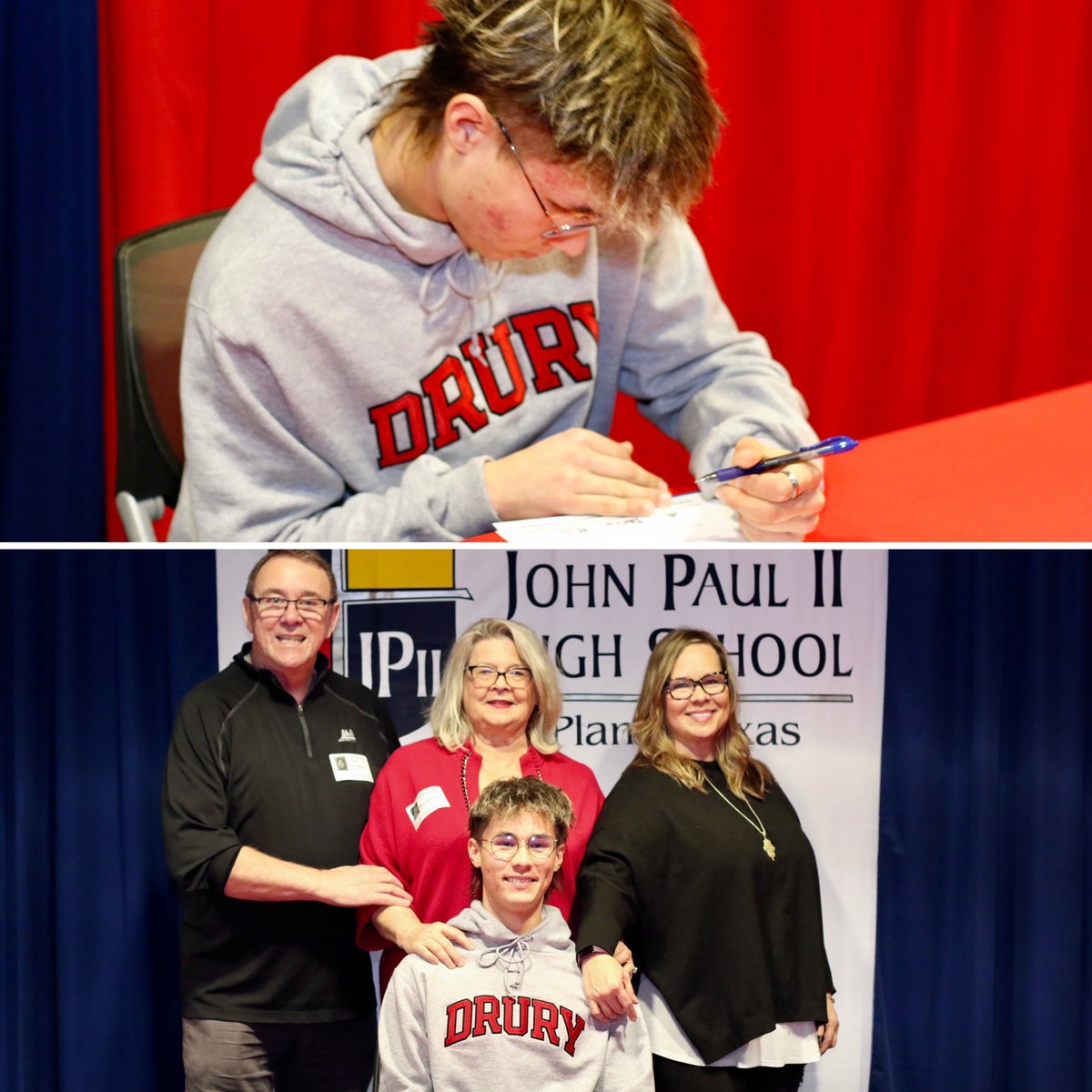 JPIIHSSports's tweet photo. These four Cardinals signed their letters of intent in our Signing Day ceremony! ✍️

Theo Kummer ⚾️ @RavenBaseball 
Lanie Meeks 👟 @RazorbackTF 
Cameron Smith ⚽️ @DUMensSoccer
Jackson Wininger ⚾️ @McMurryBaseball

Congratulations Cards! You’ve earned this day! #OutWorkEveryone https://t.co/62Mg2ecgXL