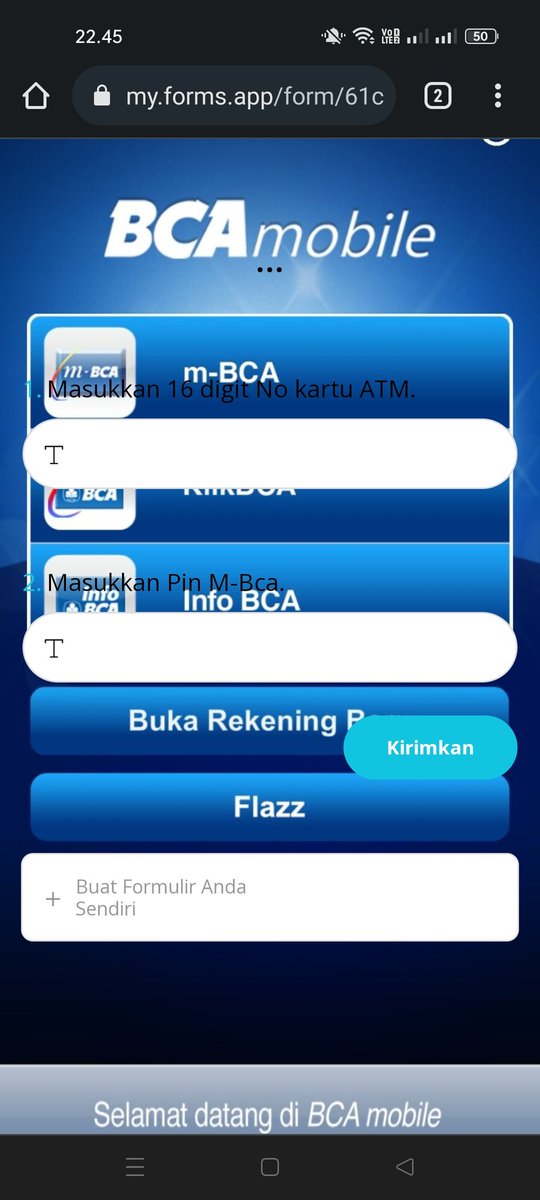 azoep's tweet photo. Masa harus isi form yg isi nya data kartu dan PIN nya. Makin ga masuk akal!!! https://t.co/JLjdJHpTk5