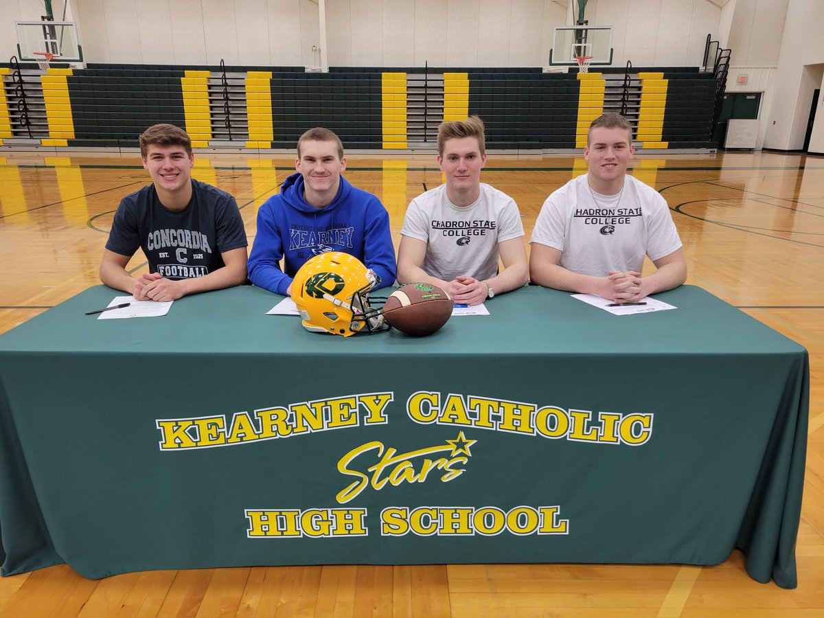 Joe Scanlan (@joehorns4) on Twitter photo It's Signing Day at Kearney Catholic! ⭐️ <a href="/KCStarsFootball/">KC Football🏈</a>
Jaden Seier (Concordia),
Koren Conrad (UNK),
Riley Grieser (Chadron State),
and Jake Masker (Chadron State) will be playing 🏈 at the next level!
<a href="/JadenSeier/">Jaden Seier</a>
<a href="/koren_conrad13/">Koren Conrad</a>
<a href="/RileyGrieser/">Riley Grieser</a>
@big_nasty_75 It's Signing Day at Kearney Catholic! ⭐️ <a href="/KCStarsFootball/">KC Football🏈</a>
Jaden Seier (Concordia),
Koren Conrad (UNK),
Riley Grieser (Chadron State),
and Jake Masker (Chadron State) will be playing 🏈 at the next level!
<a href="/JadenSeier/">Jaden Seier</a>
<a href="/koren_conrad13/">Koren Conrad</a>
<a href="/RileyGrieser/">Riley Grieser</a>
@big_nasty_75