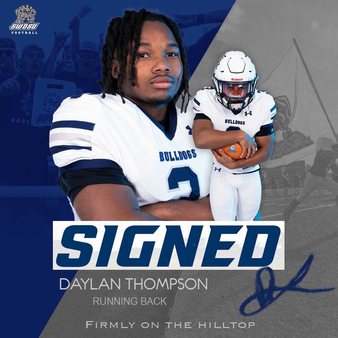 SWOSUFootball's tweet photo. Star running back from Elk City headed down the road! Welcome Daylan Thompson! 

“Happy to add local talent to the running back room!” https://t.co/UPbWxYVGqJ