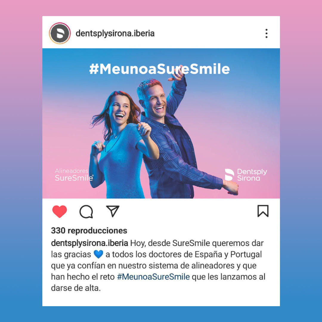 Mediactiu's tweet photo. Campaña para RRSS de #suresmile de @dentsplysirona, compañía líder en el sector dental.

https://t.co/E5YGzhLYld

#ortodonciainvisible #YoConfioEnSureSmile https://t.co/Ae534CZJmk