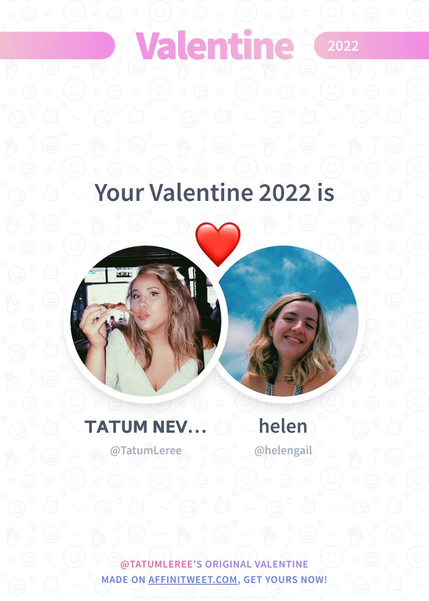 TatumLeree's tweet photo. ✨ Valentine

This year you're mine helengail! ❤️
And you, whom will be yours?

➡️ https://t.co/gGACLx6jib https://t.co/Cz8Evl6sAN