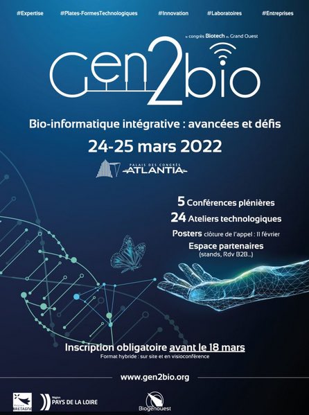 Biosit2's tweet photo. 3 Plates-formes de @Biosit2 animeront un atelier technologique lors du congrès #Gen2Bio les 24 et 25 Mars
Venez rencontrer @mricphotonics , @PRISM_plateform et #H2P2… et les autres Plates-formes du réseau @Biogenouest
👉 Inscription: https://t.co/39qElxi9P9 https://t.co/leD6S0BMQX