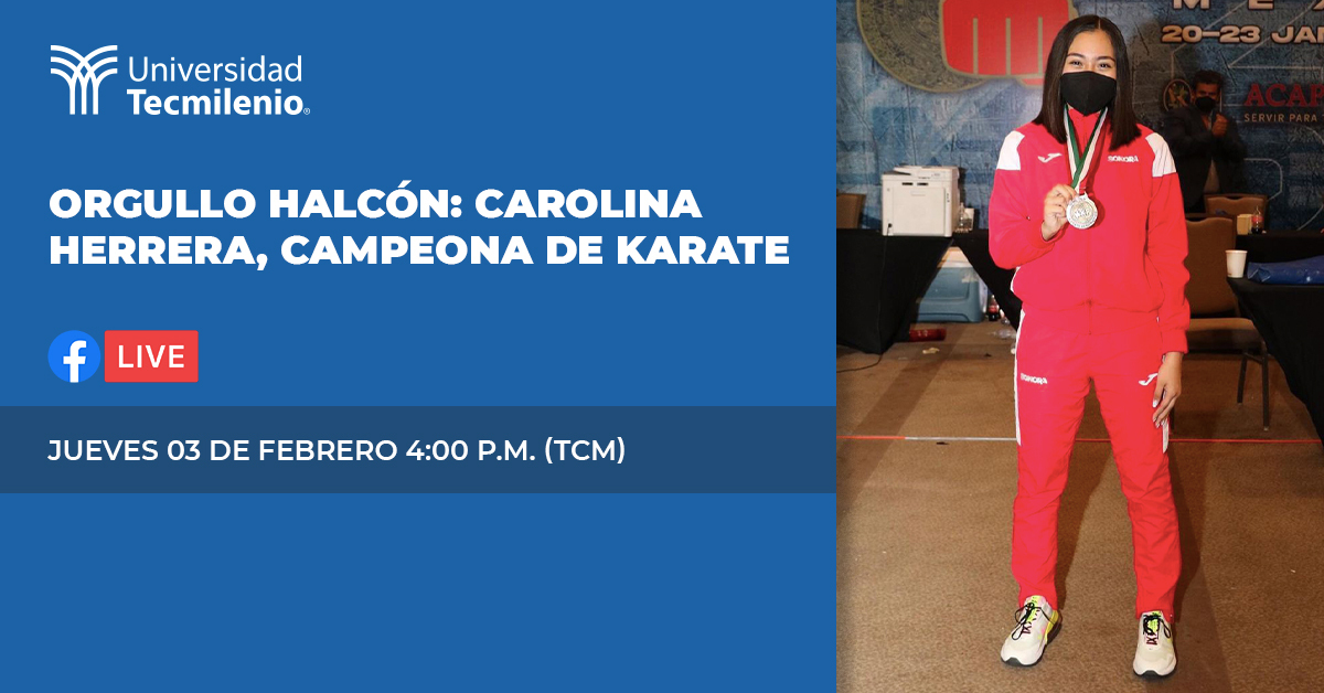 Alumna de Prepa Tecmilenio Campus Cd. Obregón, quien por su esfuerzo ganó medalla de oro en el Nacional Selectivo a Campeonato Centroamericano y del Caribe 2022.
#OrgulloHalcón 🦅

🗓️ 3 de Febrero
🕕 4:00 p.m.
📍Facebook Live Prepa Tecmilenio