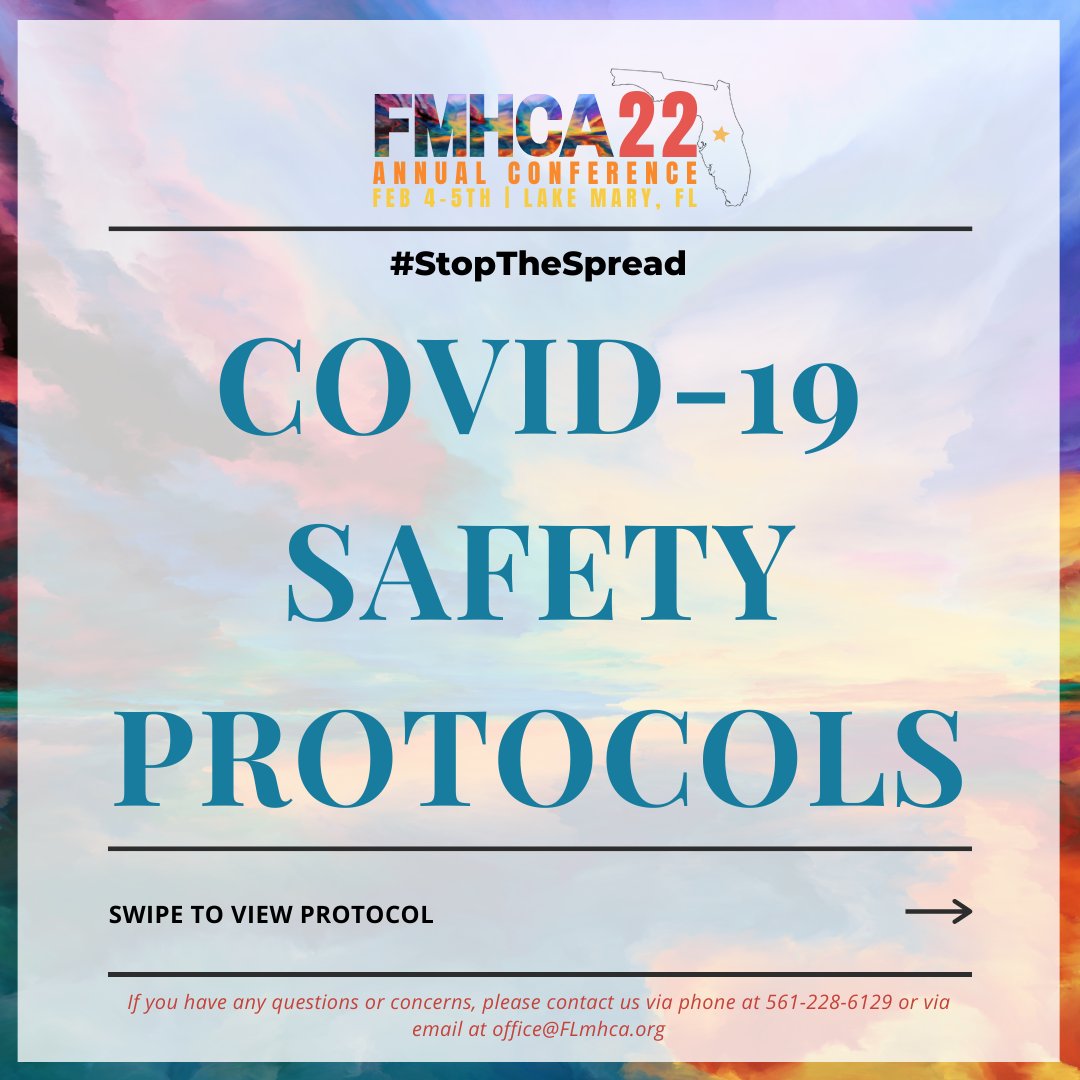 FMHCA's tweet photo. We understand how important it is to promote safety during the in-person conference.
Please view this link to view the full Covid-19 Safety Protocols document: https://t.co/Sg2NU2alXD
#FMHCA2022CONFERENCE #FMHCAmember #covidsafety #stopthespread #covidprotocals https://t.co/jXuHB94al5