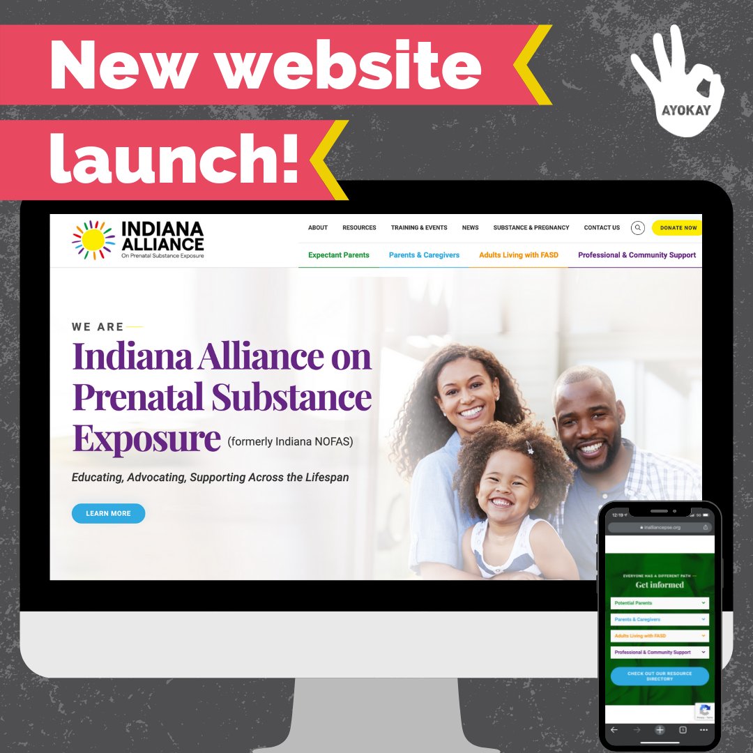 _Ayokay's tweet photo. We launched a new website for @inalliance_pse! Indiana Alliance raises awareness about FASD and advocates for those with FASD community. Check out their new site โก๏ธ https://t.co/BzDspFSiyZ
#webdesign #webdev #webdevelopment #sitelaunch #fasd #fasdunited #nofas https://t.co/zzsHs6xaTJ