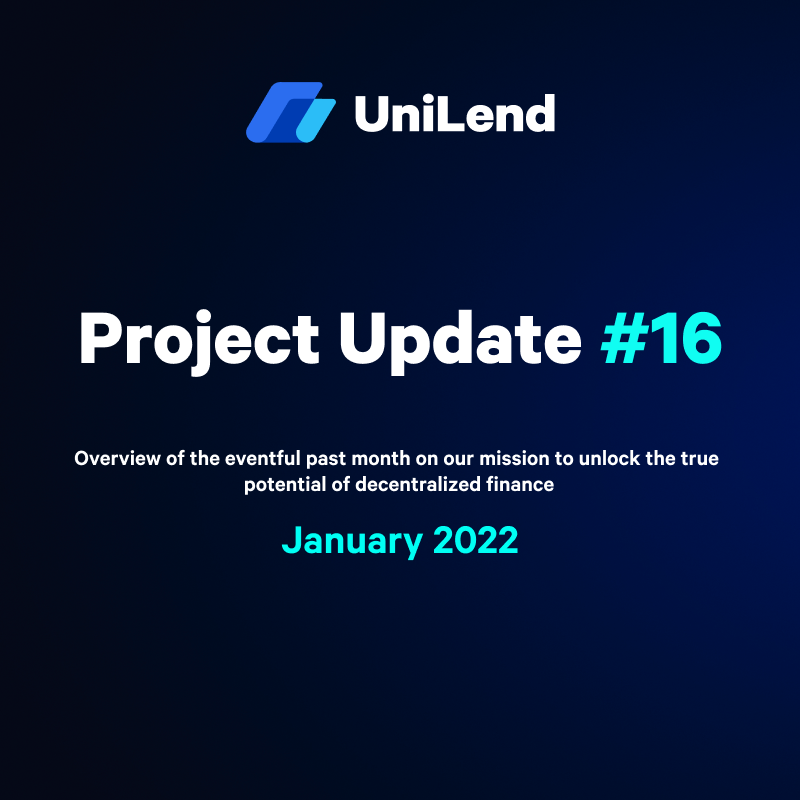 UniLend_Finance's tweet photo. 1/ Announcing UniLend's Project Updates #16🔥

🥂As the 2022 year begins filled with new adventures &amp; updates. 

Let’s catch up on everything at UniLend Finance in January 2022!💫

📹 Check out our synopsis video: https://t.co/yvkC92xiIE

➡️Read Blog: https://t.co/3Fom60VbWE