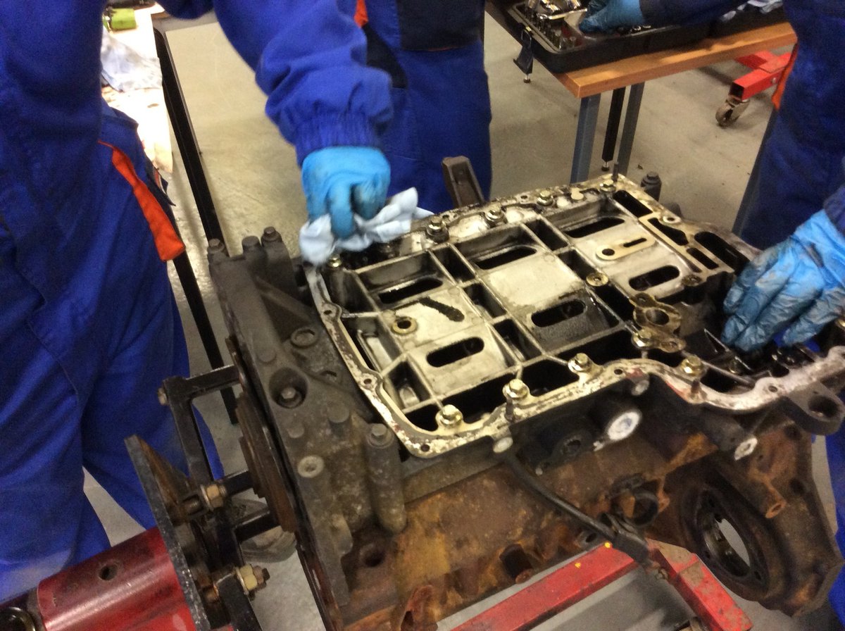 In our motor vehicle workshop, our Level 2 Technical Maintenance students stripped down a car engine and worked throughout the afternoon to put it back together