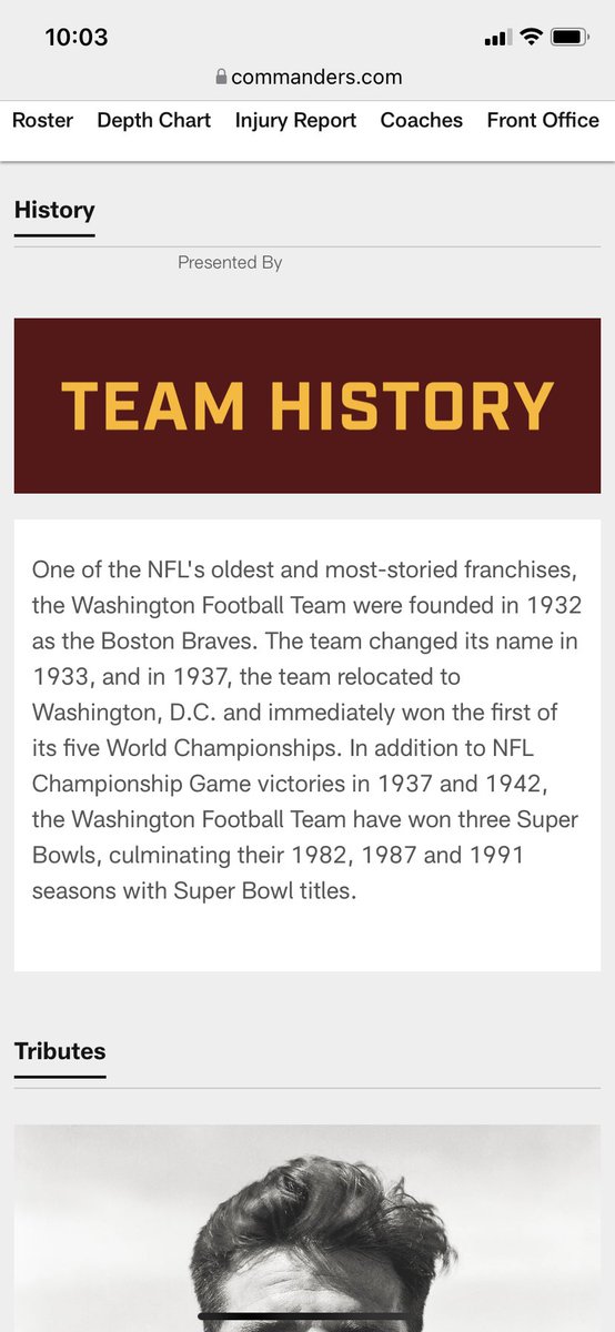 KevinHejl's tweet photo. @BloggingTheBoys @Commanders Or the fact that the championship years are wrong. They dont even reflect the years on their own site! https://t.co/z4vg6mHxgy