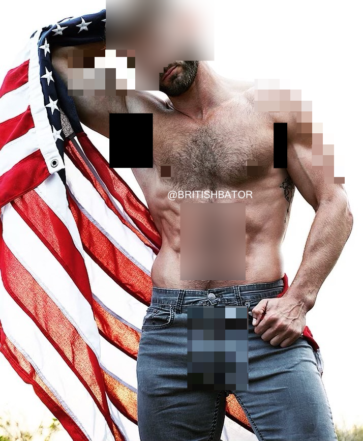 BritishBator's tweet photo. ⚠️ Censored for GOONTARD LOOSERS for July 4th 🇺🇸⚠️

The following content of was deemed too powerful originally for your WEAK #GOONER BRAIN, so has been censored for your safety.
 
🚫 Handsome AMERICAN STUD'S face 
🚫 AMERICAN MUSCLES  
🚫 #DONG BULGE

#BritishBATOR #CensoredPorn https://t.co/eJ0K50yiHl