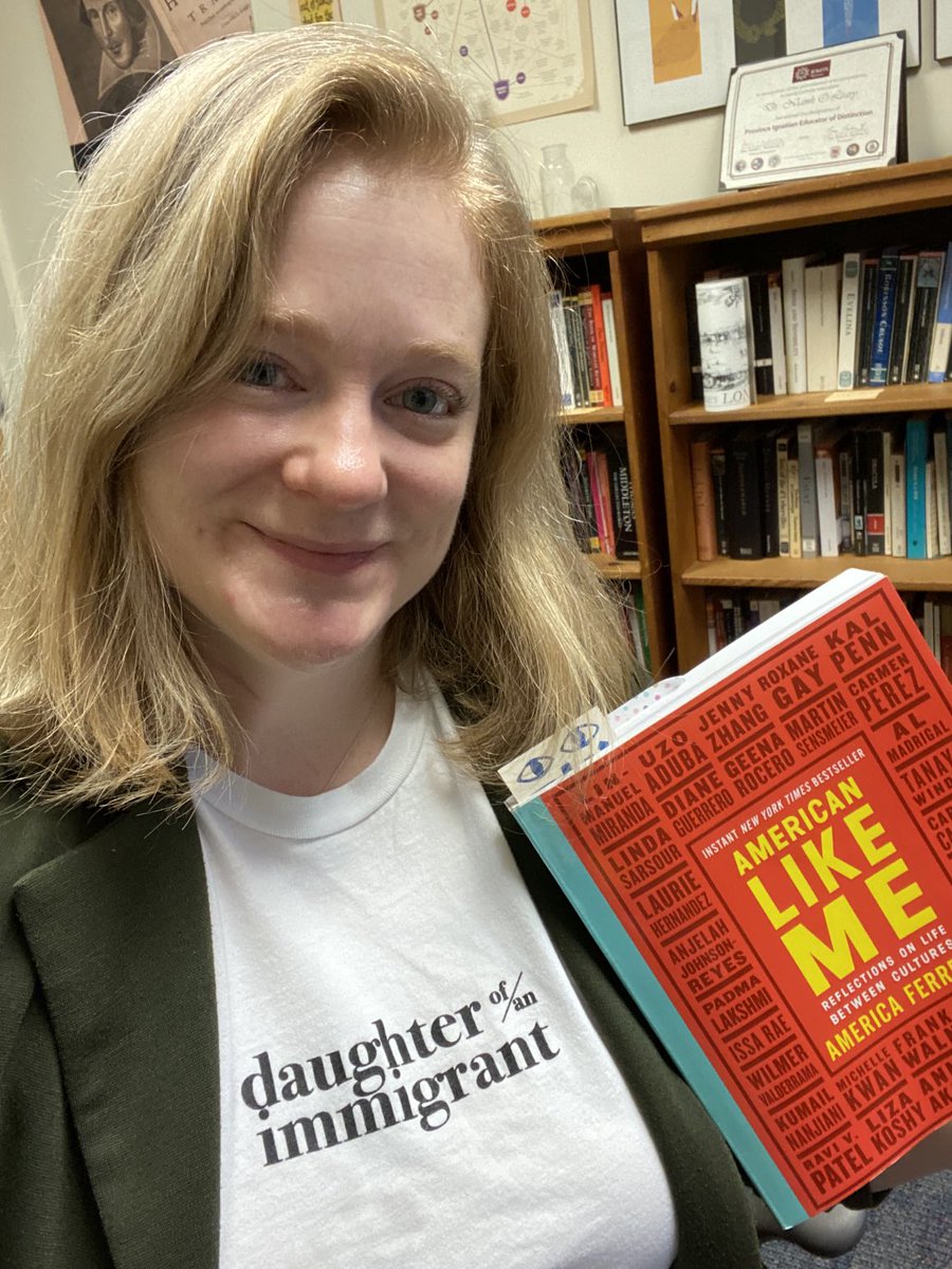 ProfOLeary's tweet photo. Today I got to teach a book I love while wearing a shirt I love. #daughterofanimmigrant https://t.co/UqVWSEFjKy